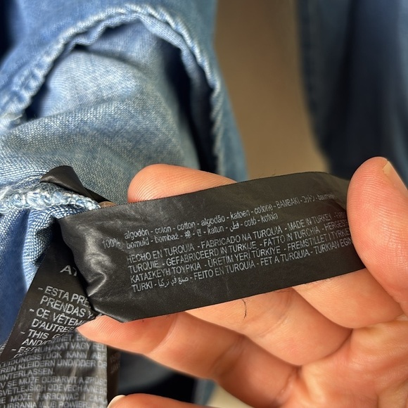 Zara The Erin Denim Wrap Asymmetric Mini Dress size M - Picture 10 of 13